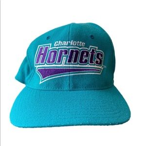 Vintage Charlotte Hornets Flex Fit Hat By Starter Rare NBA 90s